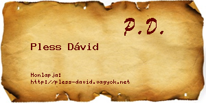 Pless Dávid névjegykártya